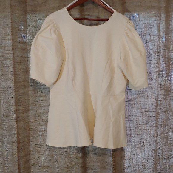 White Peplum Eloquii top - Picture 1 of 2